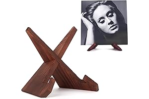 PUERSI Now Playing Vinyl Stand: Display Your Vinyl Records with Rustic Elegance