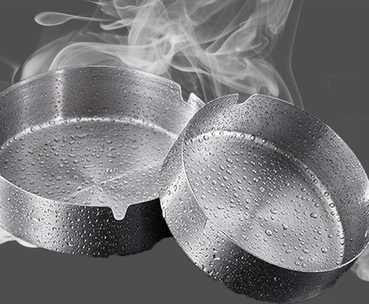 6 Posacenere Rotondi In Acciaio Inox - Per Bar, Ristoranti, Casa, Design Classico - Foto 9