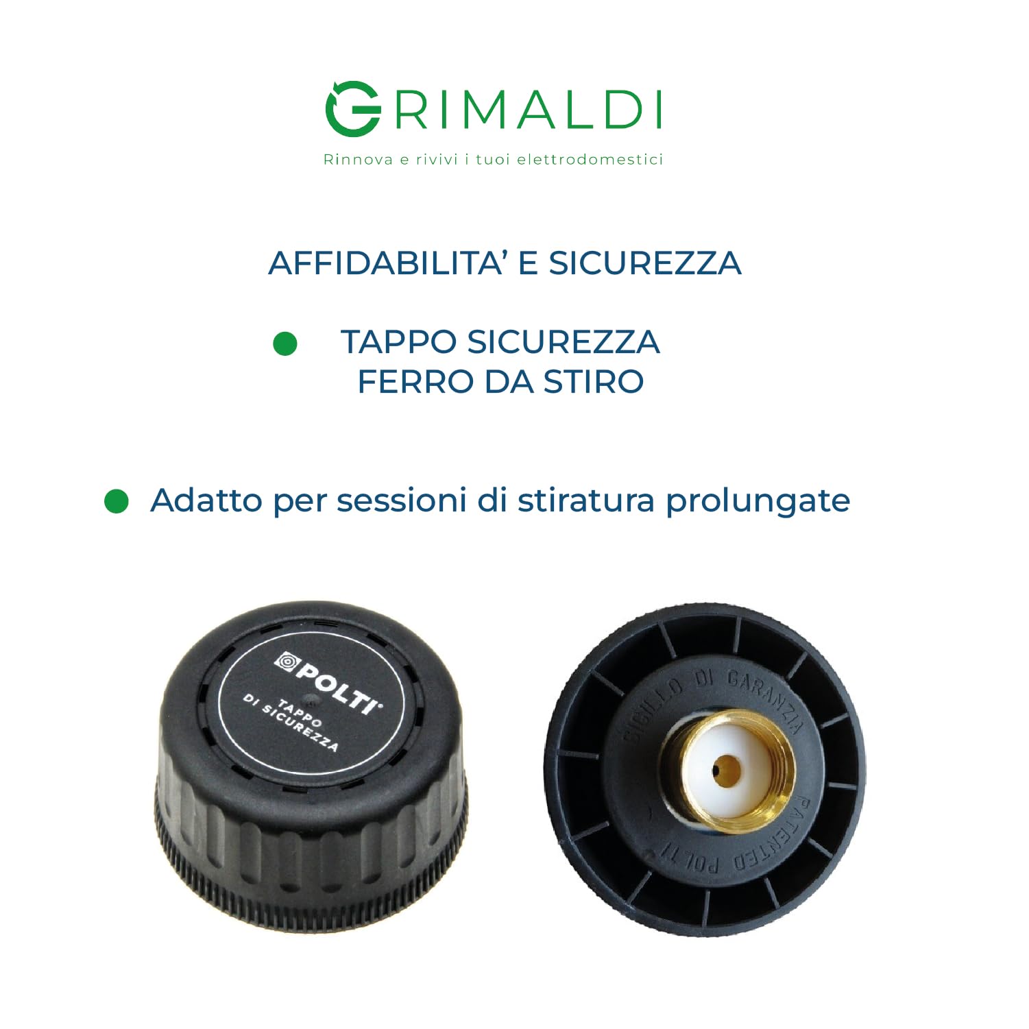 G GRIMALDI Tappo Sicurezza Vaporella Compatibile con Polti Ricambio per Ferro da Stiro a caldaia Valvola Limitazione Pressione,