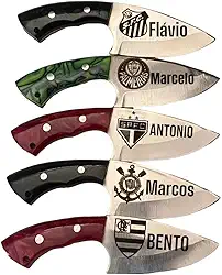 Faca Campeira Inox Personalizada Com Escudo Do Time Seu Nome