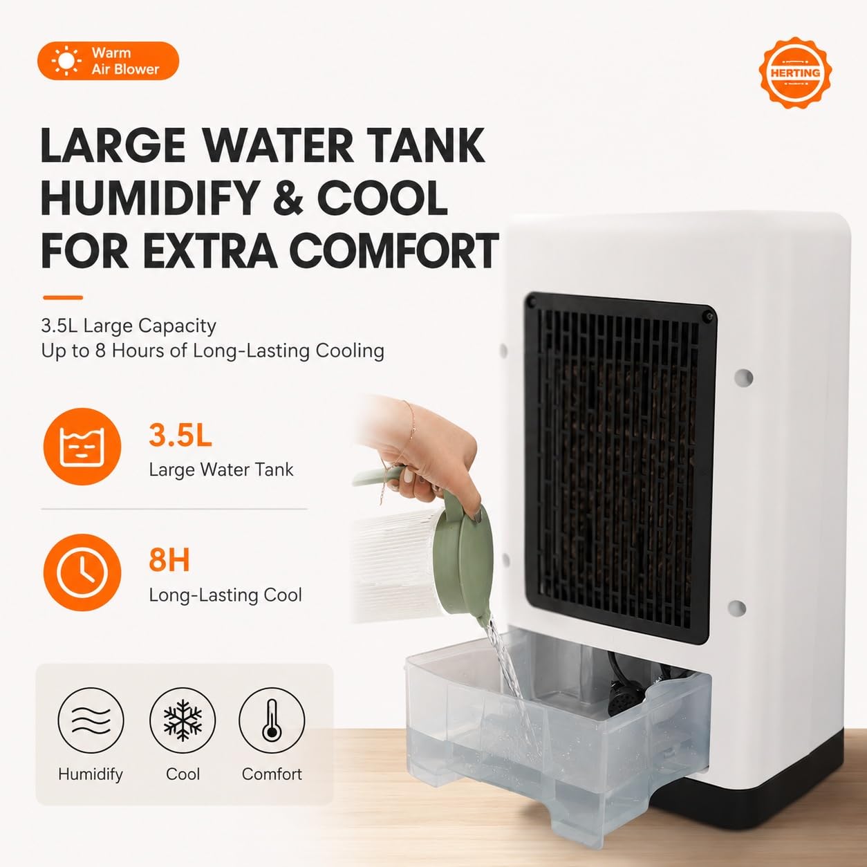 Aire Acondicionado Portátil con Mando Distancia, Ventilador Frío y Calor
