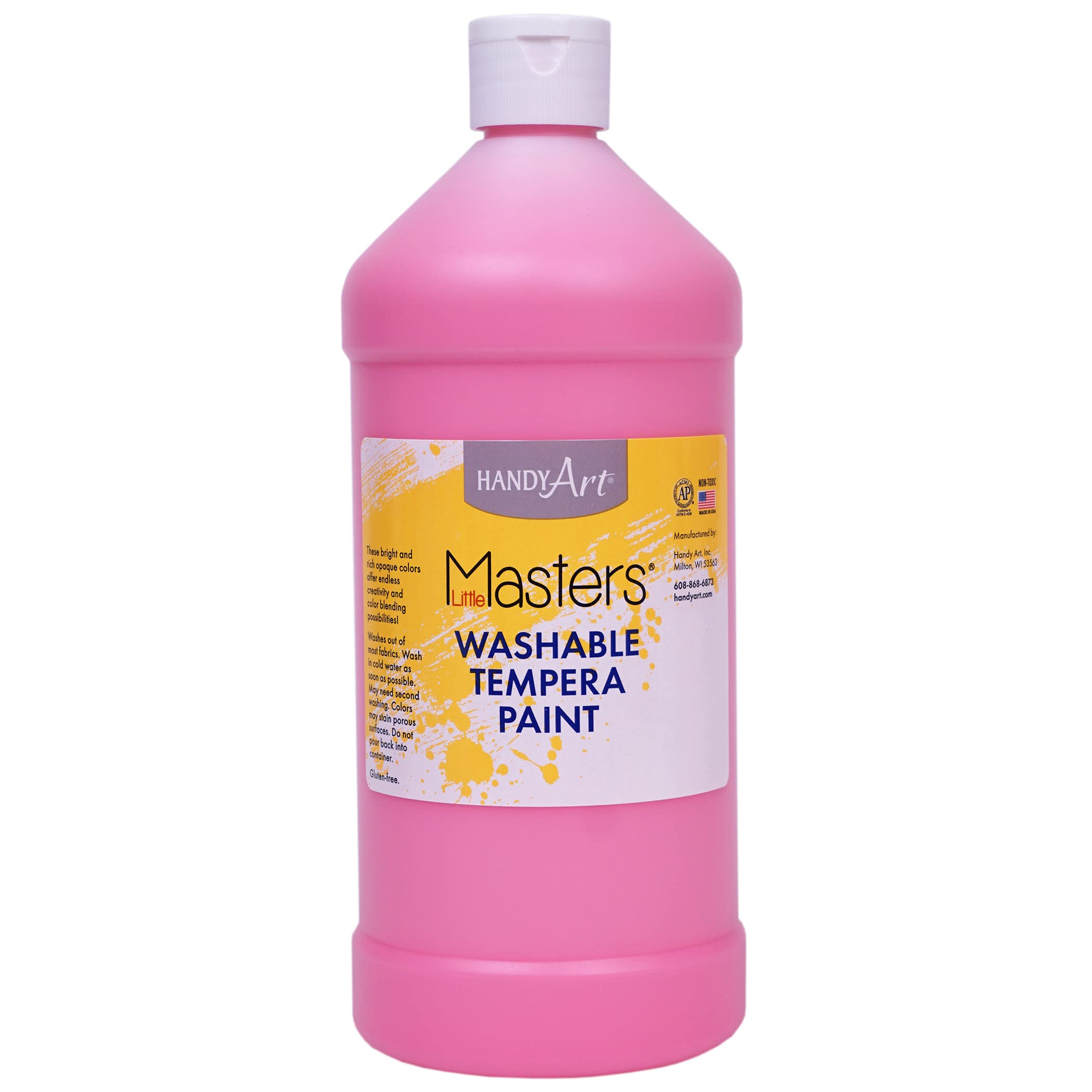 Handy Art Little Masters Washable Tempera Paint, Pink, 32 oz.