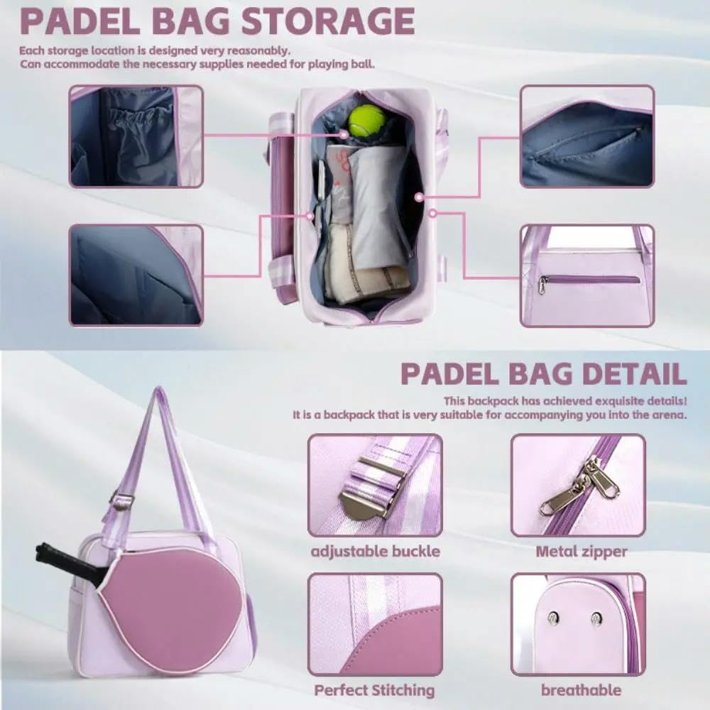 JCVBN - Bolsa de hombro de nailon para raqueta de pickleball, gran capacidad, con compartimento para zapatos, pala de pickleball, correa ajustable, impermeable
