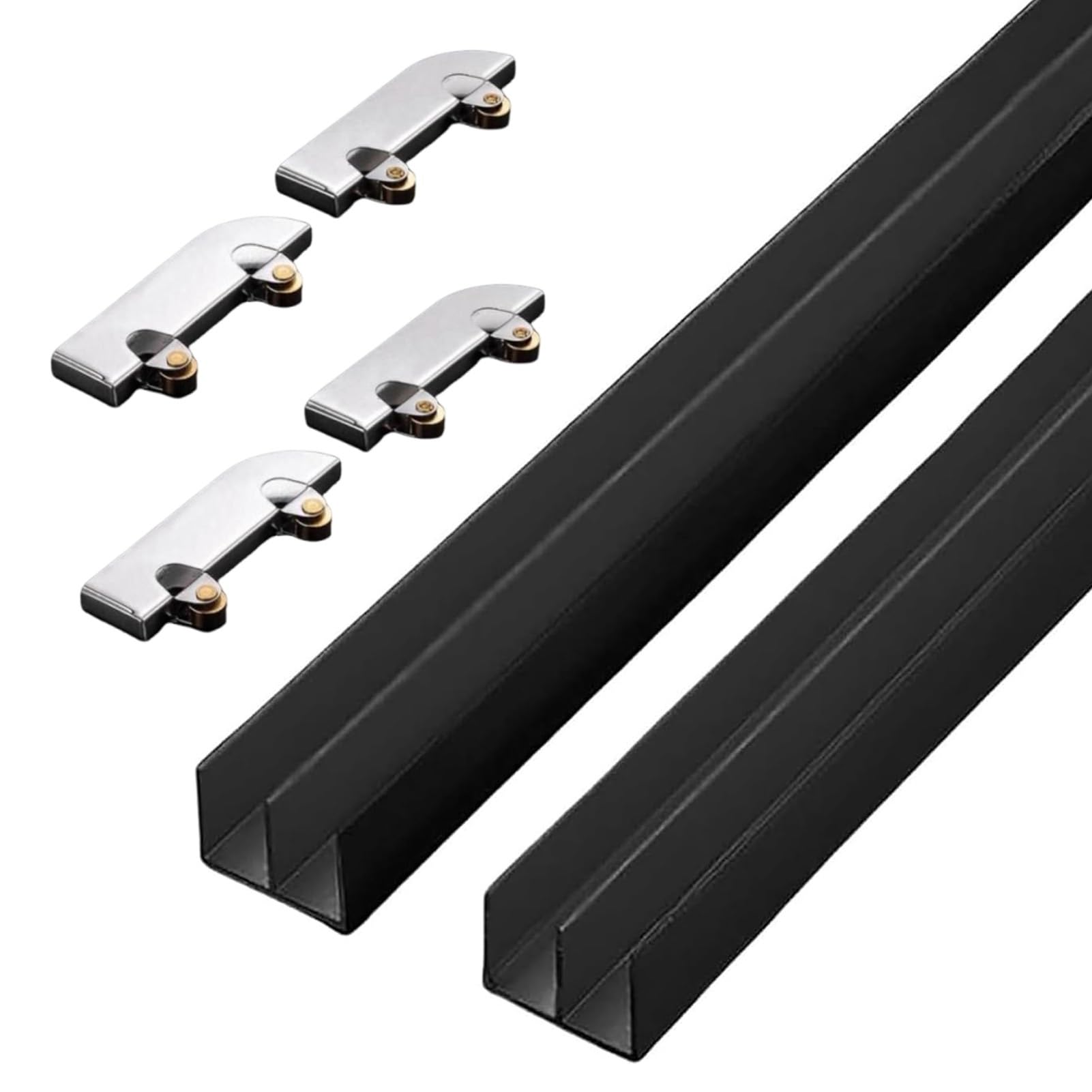 Kit rail porte coulissante verre double rail aluminium et rouleaux panneau acrylique