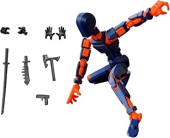13 Action Figure, T13 Action Figure 3D Printed Multi-Jointed Movable, Lucky 13 Action Figure, 13 Action Figure Dummy 13 Action Figure, Hand Painted Figure, Desktop Decorations Game Gifts (I)