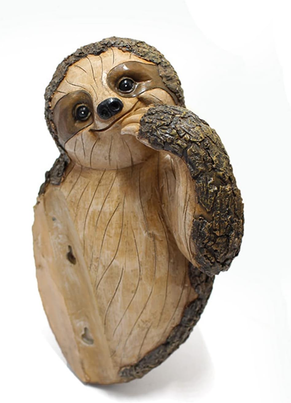 Garden Peeker Sloth Sculptures, Resin Simulation Garden Peeker Sloth Statue Lovely Sloth Tree Hugger Decoration for Backyard Pond