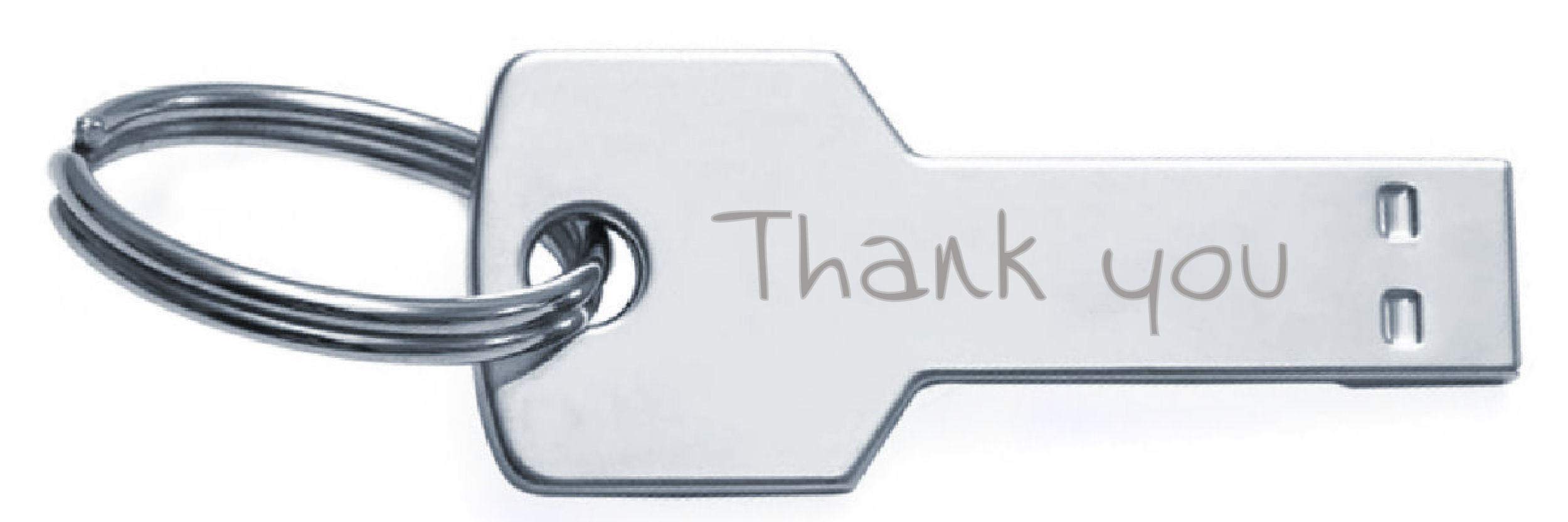 Porte-clés Flash Memory Stick Clé USB 2 Go Texte gravé Thank You