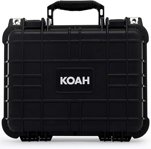 Miniatura 1 de Koah Funda rígida de plástico resistente a la intemperie con espuma personalizable (13 x 11 x 6 pulgadas), a prueba de agua y golpes, para cámaras,