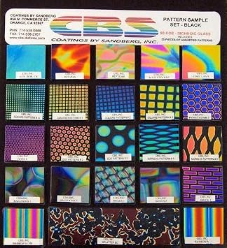 CBS Dichroic Patterns Sample Set - COE 96 on Clear Thin