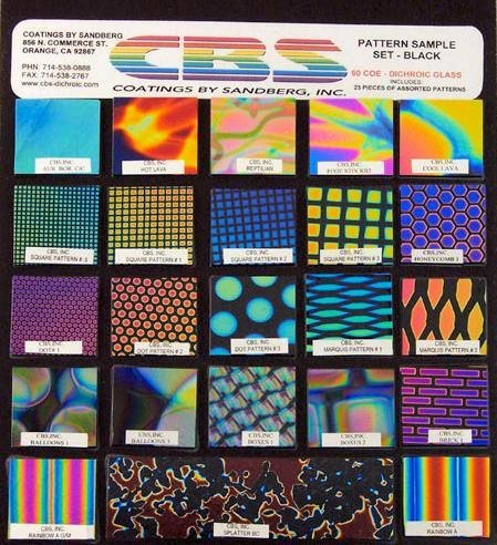 CBS Dichroic Patterns Sample Set - COE 96 on Clear Thin