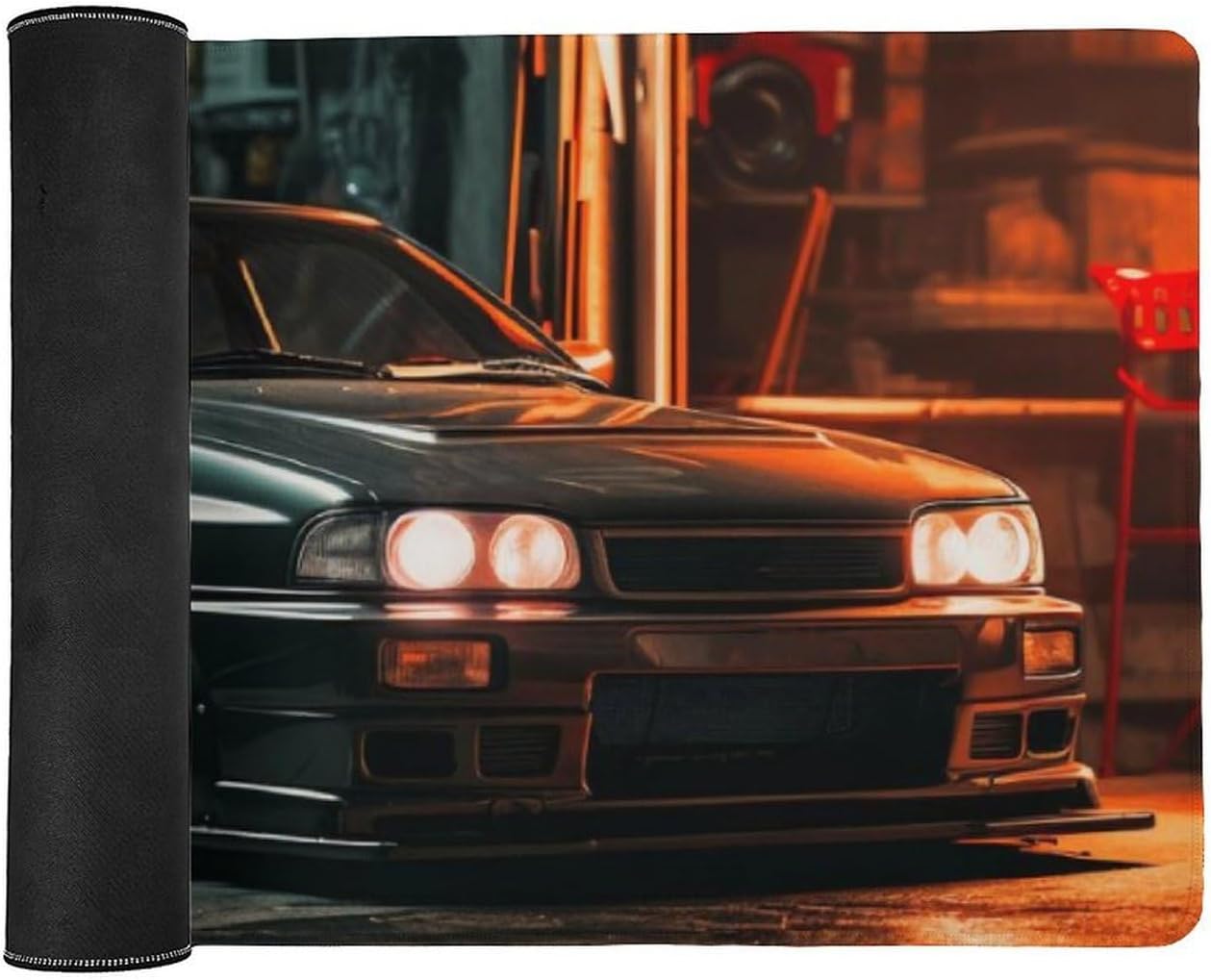 Large Mouse Pad Gaming Mousepad Modified Classic Car JDM Garage JDM Desk Mat for Keyboard and Mouse Mat Non-Slip Rubber Desk Pad 40x90cm