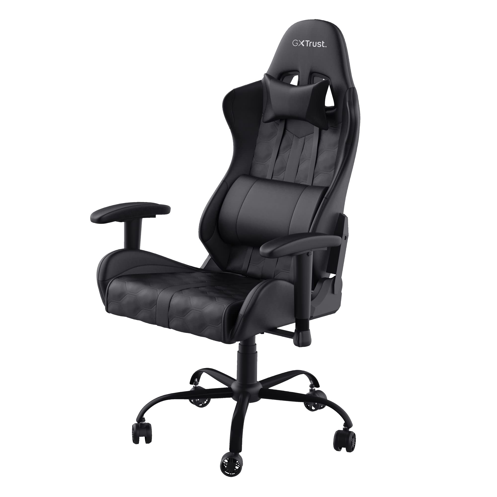 Trust Gaming GXT 708 Resto Sedia Gaming, Sedia 360° con Cuscini Rimovibili, Regolabile in Altezza, Sedia Girevole da Scrivania per PC, Ufficio, per Gioco – Nero