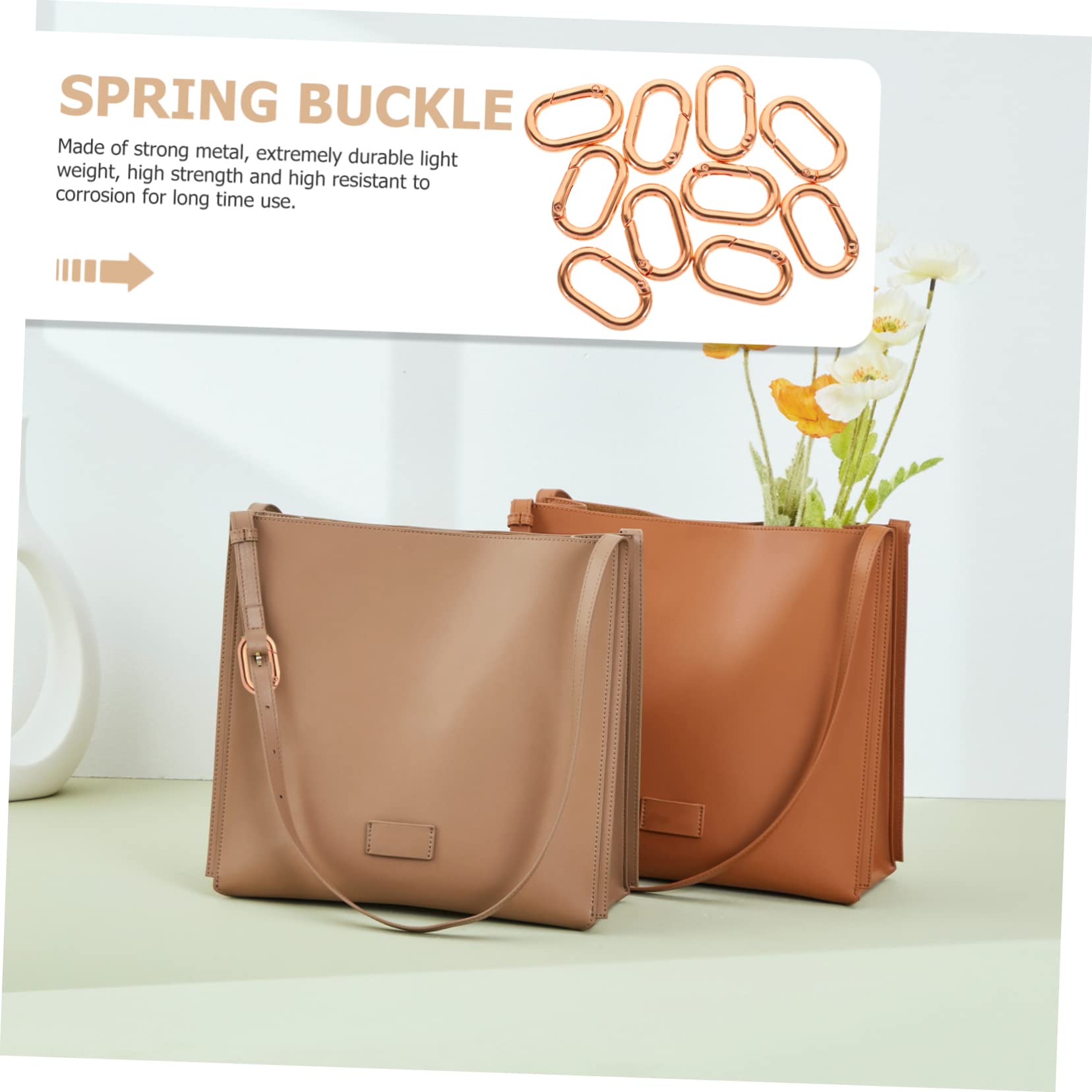 NUOBESTY 30pezzi Moschettone Inossidabile Con Clip Molla Per Portachiavi e Attività Outdoor Design Elegante e Funzionale Per Borse e Zaini