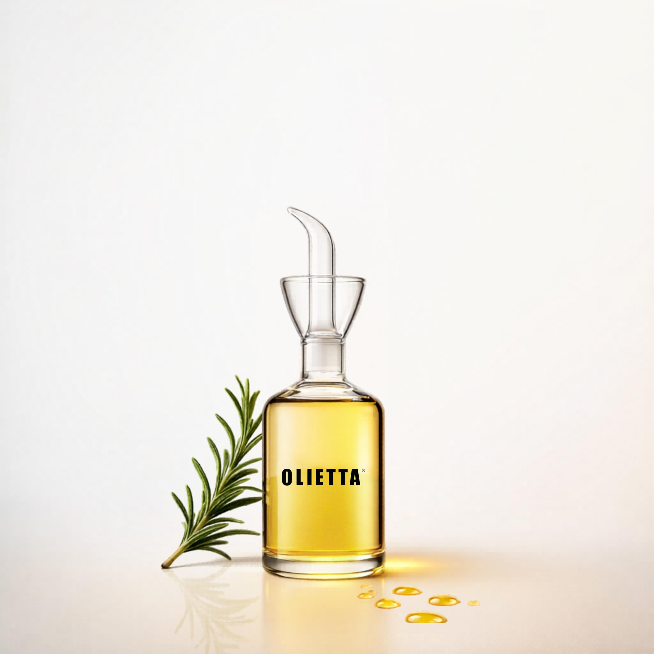 Olietta Oil Dispenser Borosilicate Glass Olive Oil Bottle - 125ml Non Drip Dispenser - Leak Proof Pourer Vinegar Drizzler - Easy Clean Drip Free Bottles for Kitchen