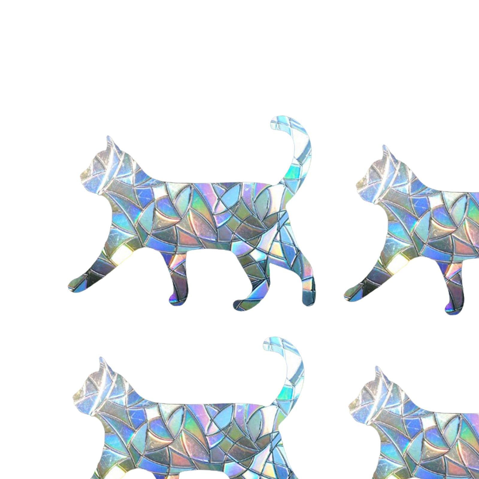 Moxic 4X Window Stickers Prism Static Cling for Birds Strikes Decoration Cat