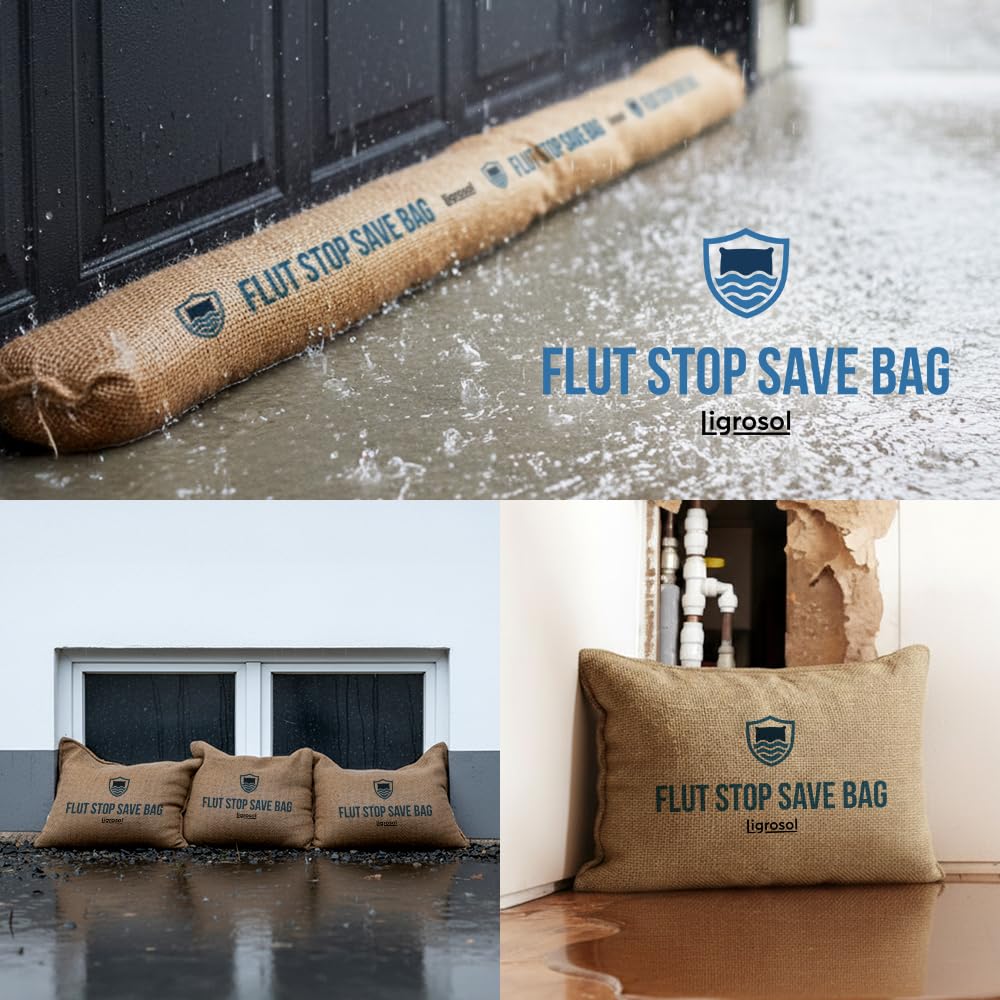 Flut Stop Save Bag Wasserabsorbierende Säcke gegen Hochwasser Sandsack Ersatz 60 x 40 cm 300 x 20 cm