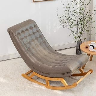 HZH Cadeira de balanço Cadeira de praia Pátio Jardim Espreguiçadeira para sesta Espreguiçadeira Cadeira de relaxamento Cadeira de leitura de lazer Cadeira de sofá Cadeira de descanso reclinável para