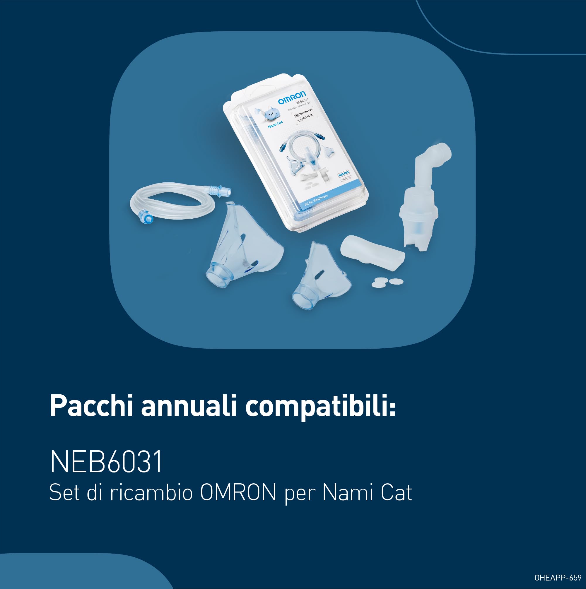 OMRON Nami Cat Aerosol – Aerosol bambini, compatta e potente per trattamenti efficaci delle patologie respiratorie nei bambini