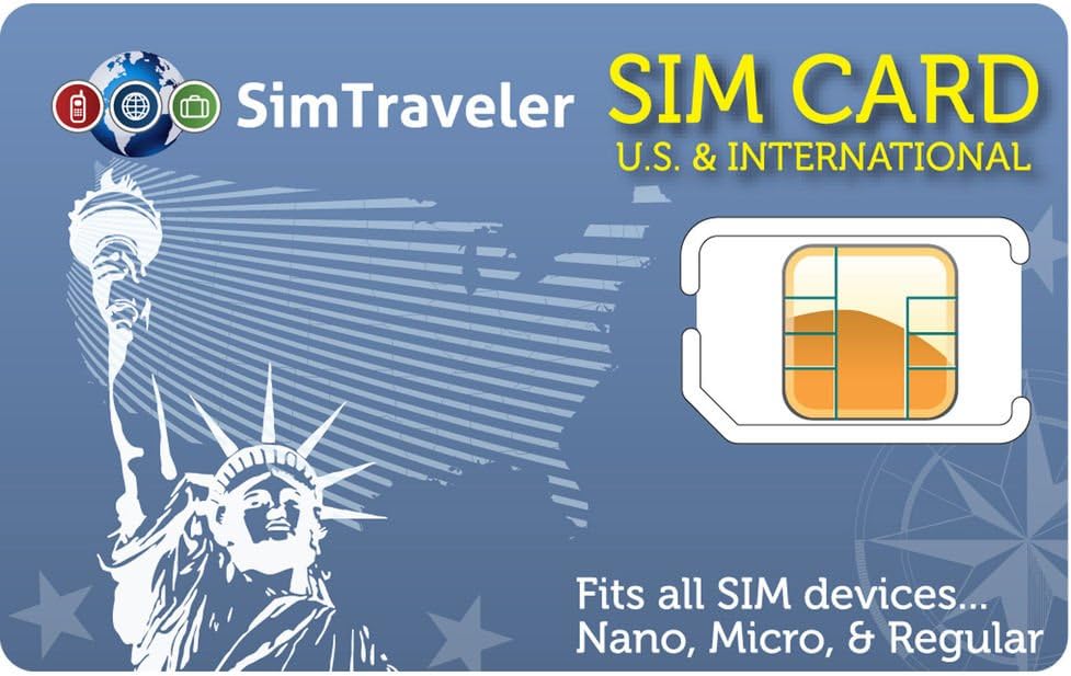 SIM Card for Domestic and International Calls Fits Regular