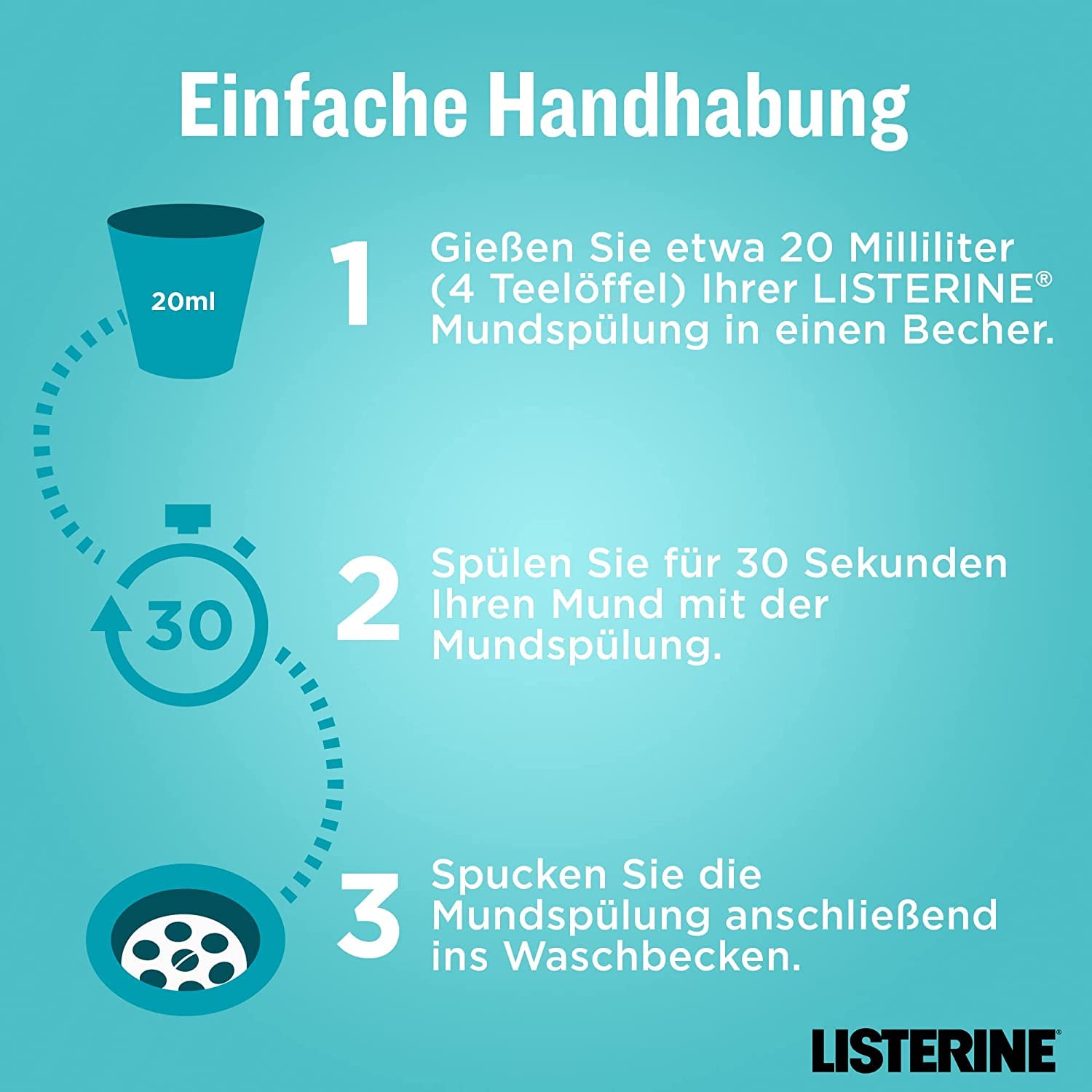 LISTERINE Cool Mint milder Geschmack (1000 ml), antibakterielle Mundspülung ohne Alkohol mit ätherischen Ölen, für ein langanhaltendes Frischegefühl (6 x 1000ml)