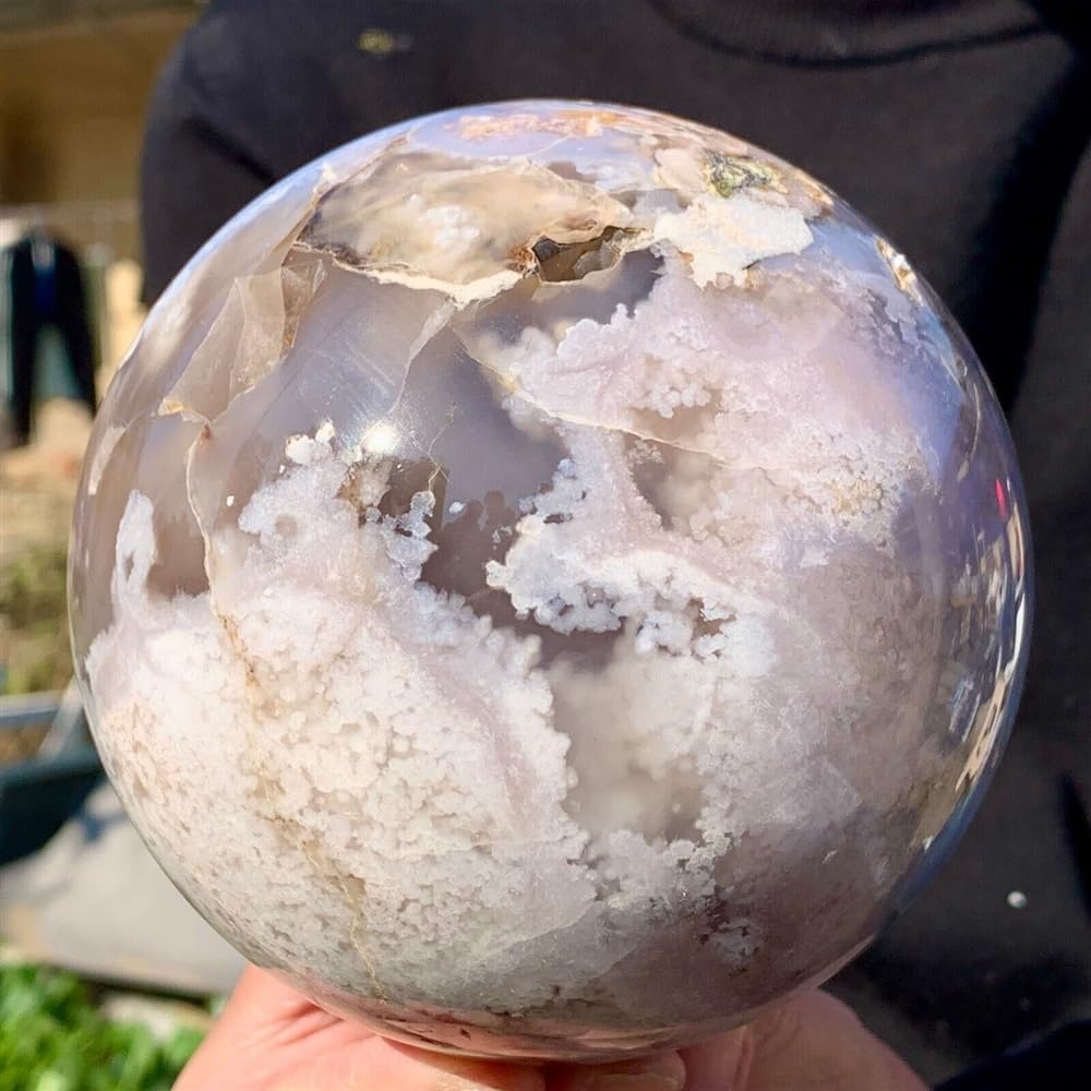 YZWRWRMKTB Agate Quartz Crystal Ball Decoration Ornaments (Size : 56-60mm)