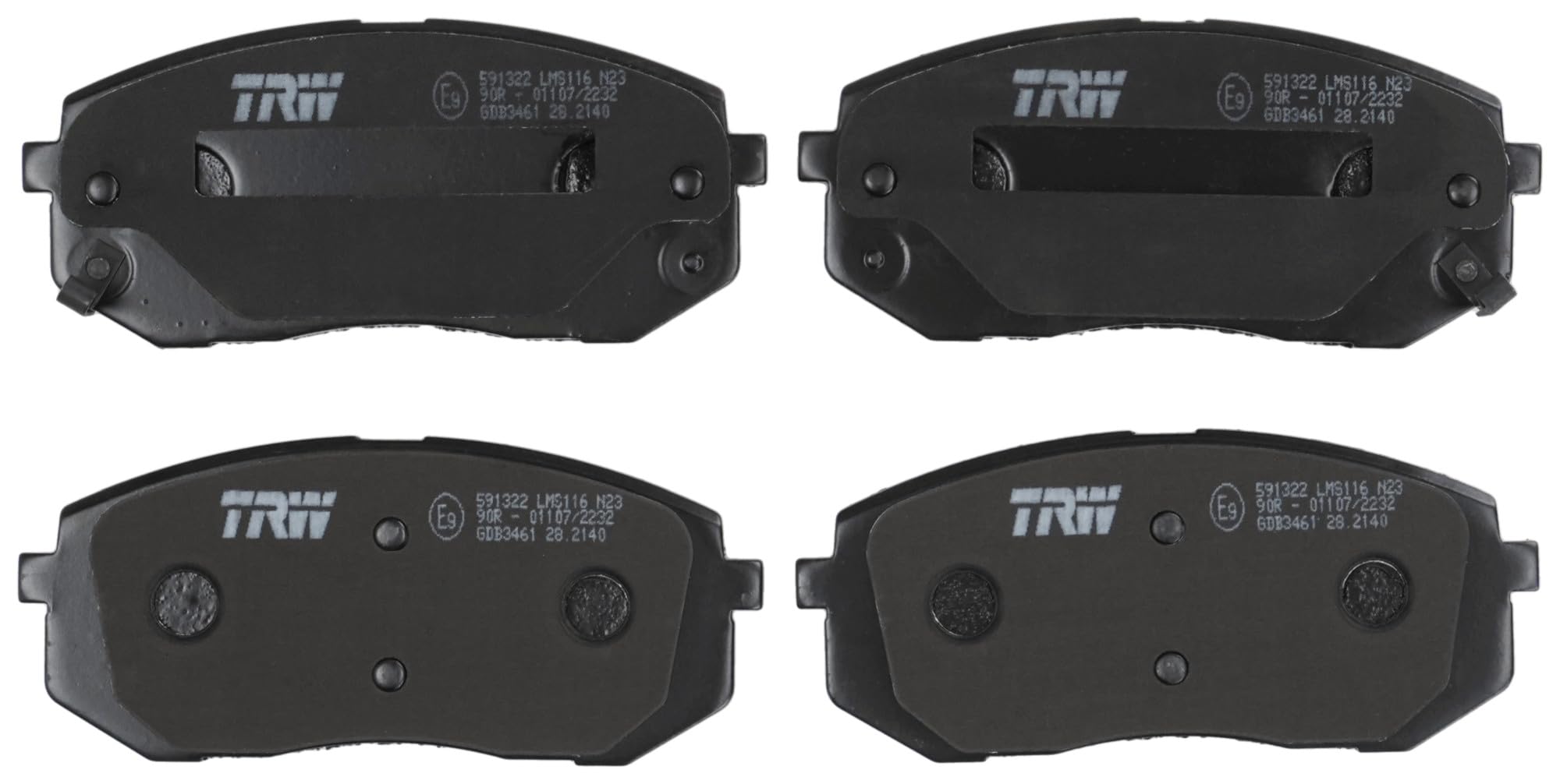 TRW GDB3461 Brake Pad Set of 4 for Kia Sportage III (SL) 2009-2017 Front Axle and other vehicles