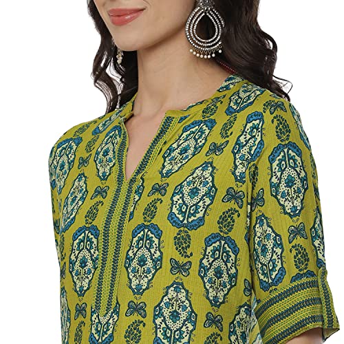 Image of Rangriti Grey Liva Straight Kurta for Women