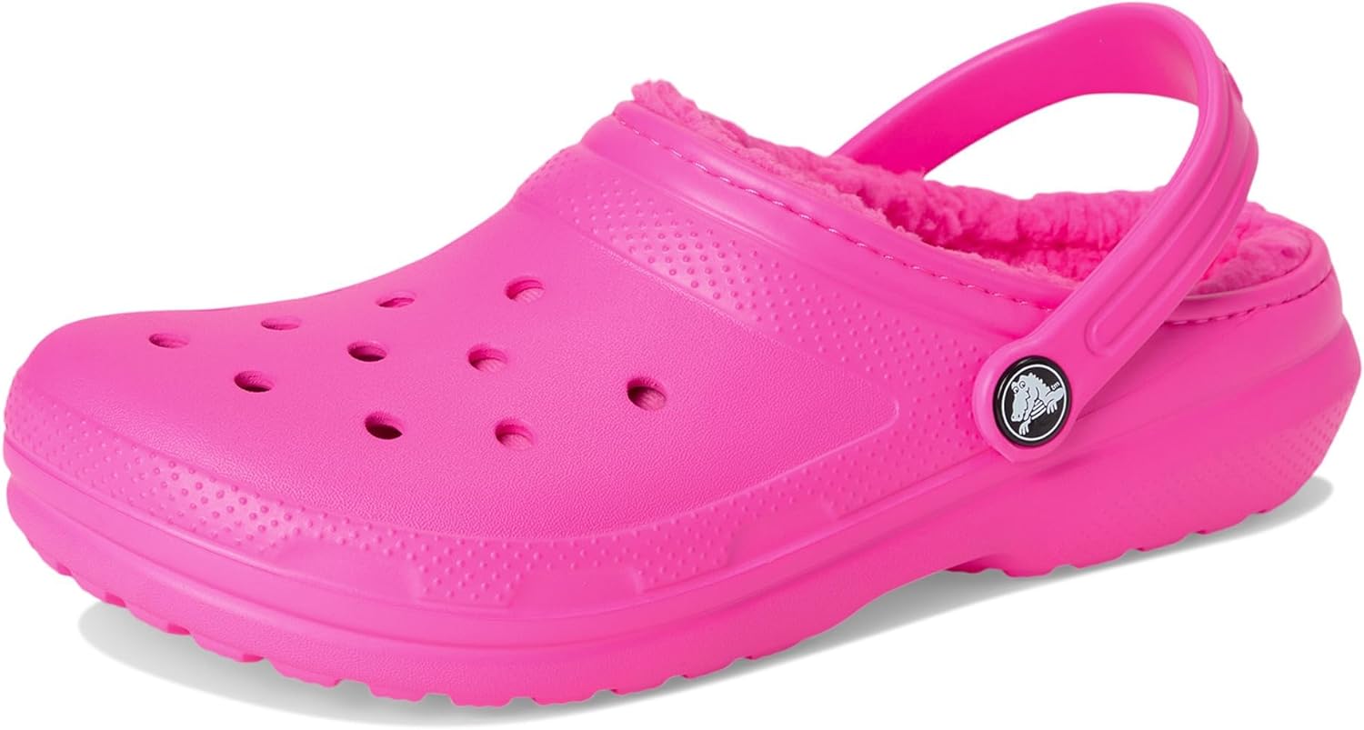 Crocs, Unisex, Classic Lined Clog (Little Kid/Big Kid), Pink Crush/Pink Crush, 6, Medium