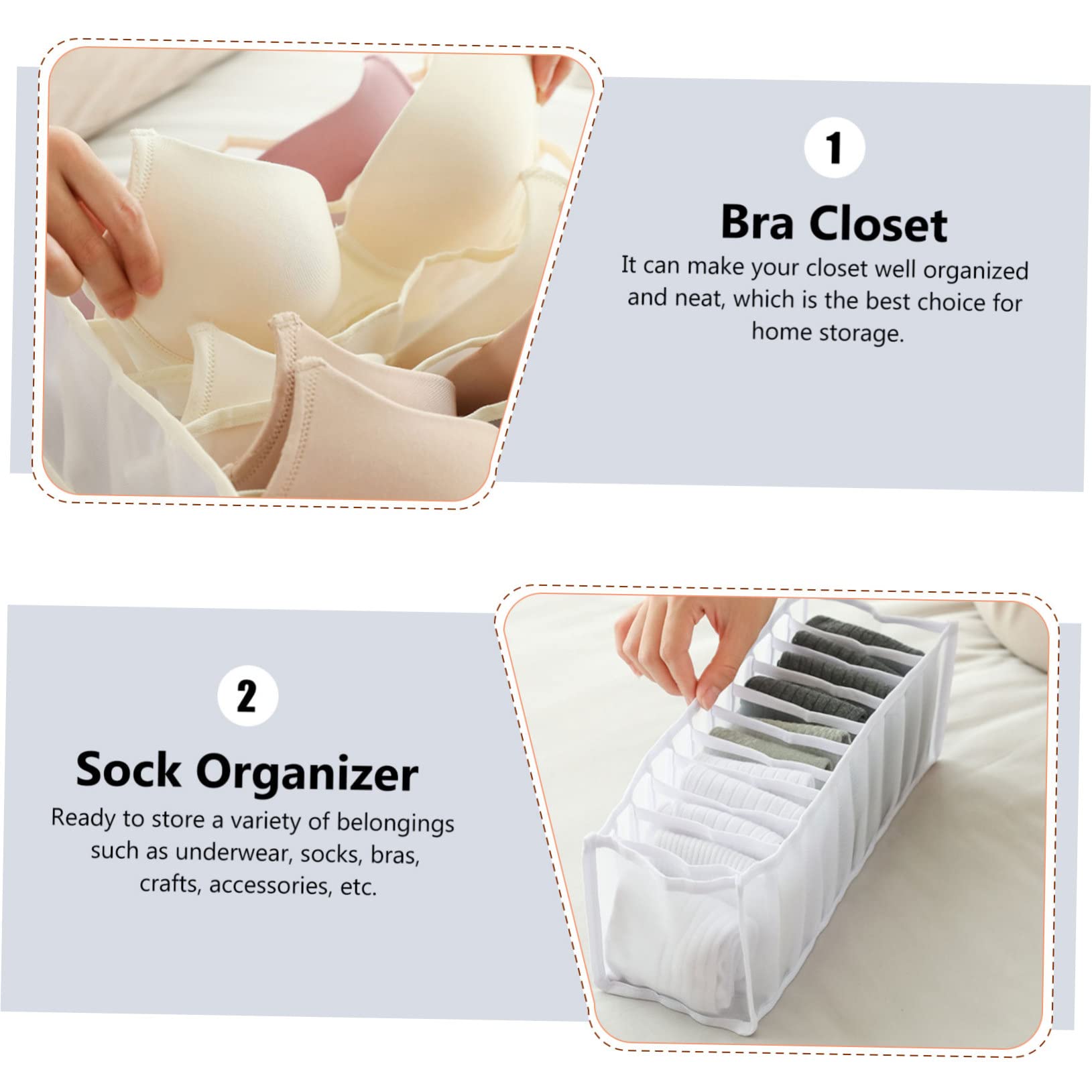 Cabilock 6pezzi Organizer Per Armadio Per Sottovesti Calze e Cravatte Di Contenitori Con Scomparti Per Biancheria Intima e Accessori Soluzione Pratica Per Closet Ordinato