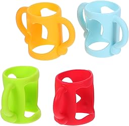 ULTECHNOVO 4 Pcs Universal Silicone Baby Bottle Handles, Multi-Functional Bottle Grips Trainer Soft Anti-Slip