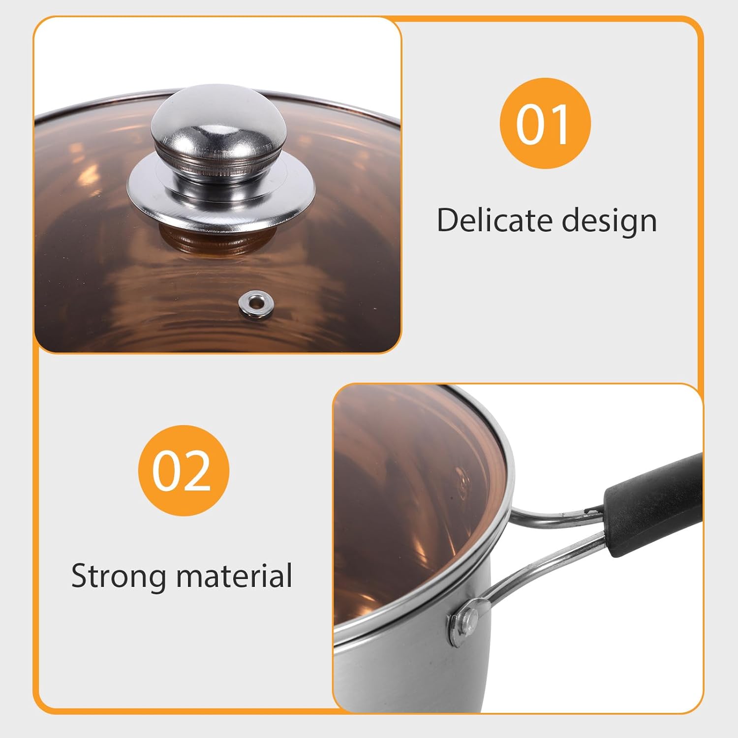 Uonlytech Stainless Steel Single Handle Soup Saucepan with Steamer Basket 18cm Double-layer Cooking Pot for Home Multifunctional Food Steaming and Soup Cooking