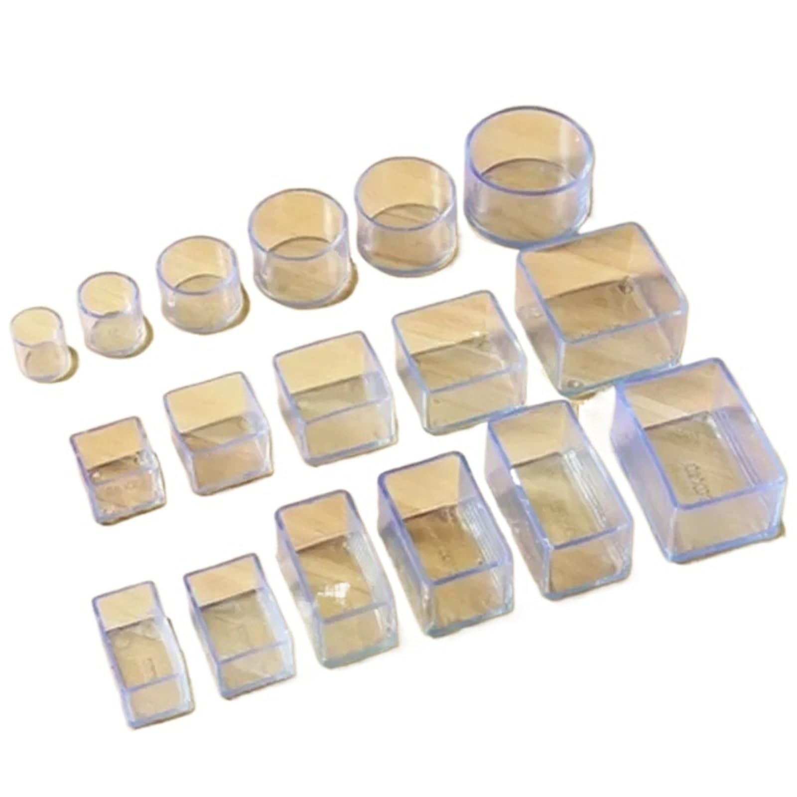 Tappini Per Sedie 16/8/4PCS Silicone Gamba della Sedia Pad Rotondo Quadrato Mobili Tavolo Tappo Estremità IN PVC Silenzioso Anti-scivolo Tappo(30x60mm,16 pcs)