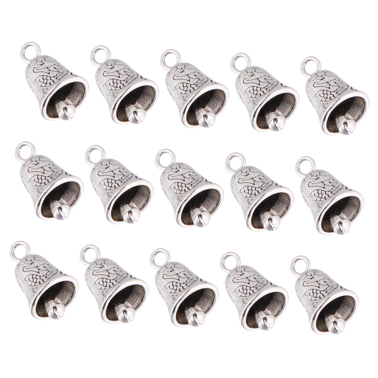 Angoily Unique Christmas Bell Pendants 20pcs Alloy Jewelry Vintage Style DIY Decorations Wind Chimes for Craft