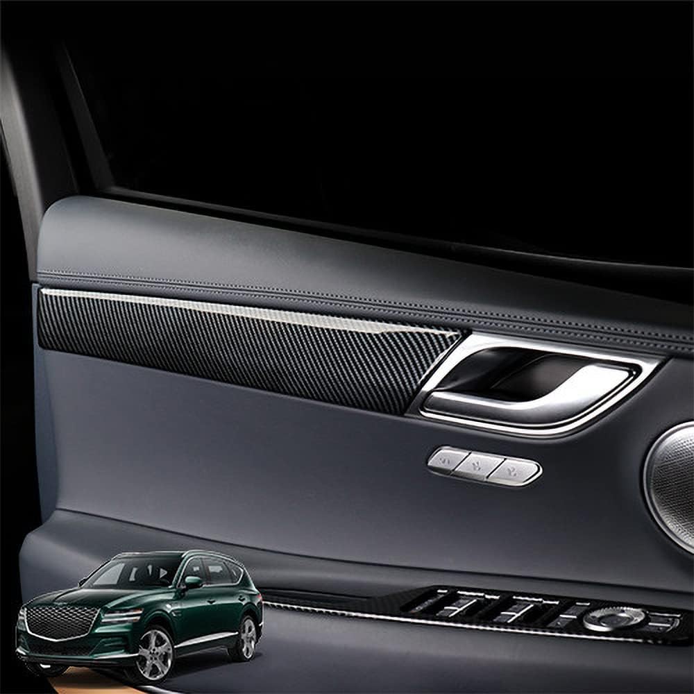 Cnaurda Carbon Fiber Style Door Panel Stripes Cover Trim Compatible with Genesis GV80 Automotive Accessories