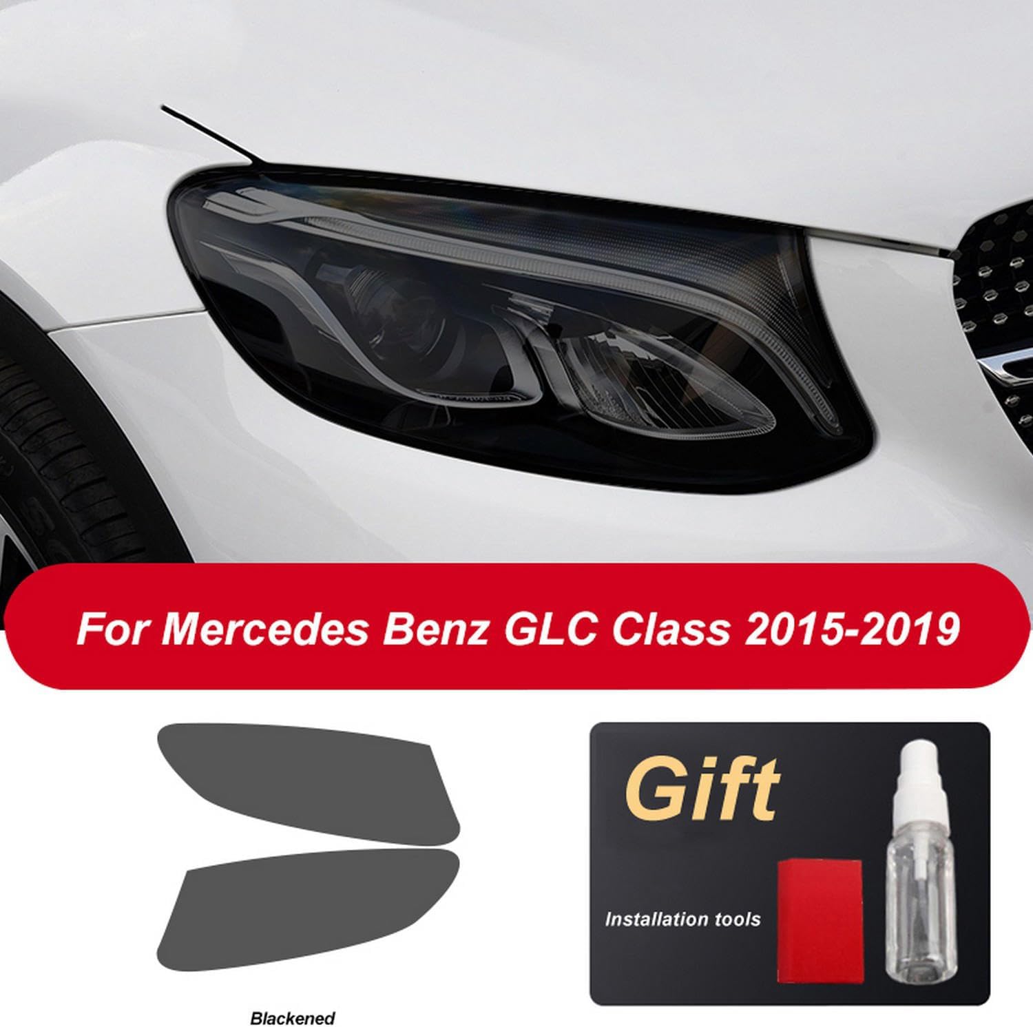 Car Headlight Protective Film Restoration Transparent Protection TPU Sticker,for Mercedes Benz GLC Class X253 C253 AMG 2015-On