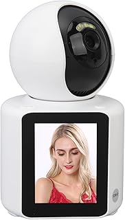 Zopsc Two Way Video Camera, HD 1080P Security Camera Indoor with 2.8 Inch Screen AI Monitoring, Dual Microphone, 360 Degree WiFi Smart Camera for Home