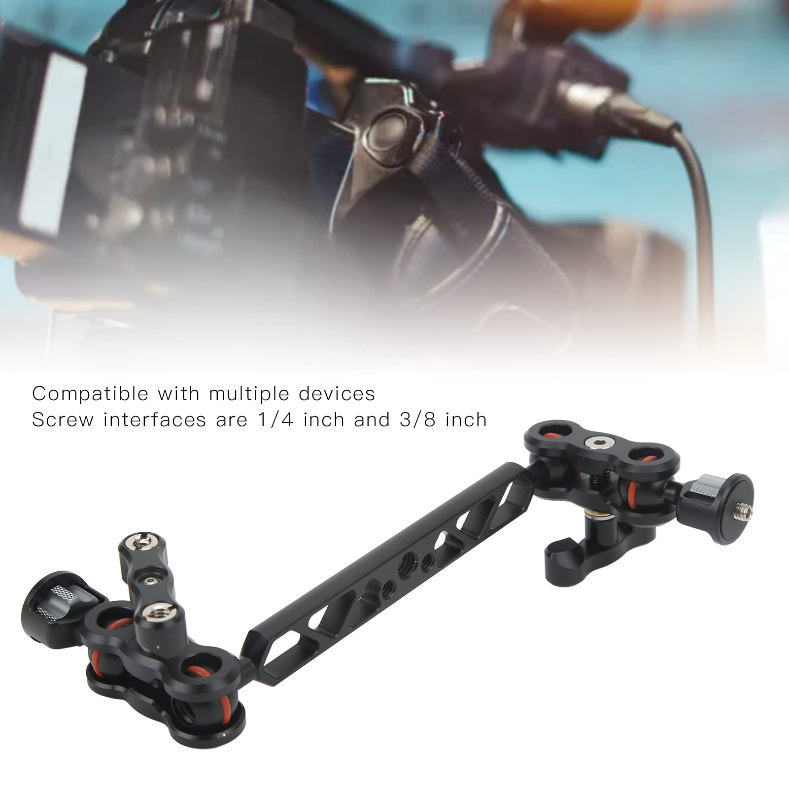 Brazo Mágico de Fricción Articulado Ajustable de 13 Pulg./34 Cm Brazo Articulado de Cámara con Súper Abrazadera Brazo de Extensión de Anodizado CNC de Aleación de Aluminio Cámara de Brazo de Extensión