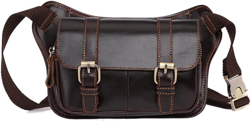 Xuanbao Shoulder Backpacks Bags Crossbody Rope Men's Retro Leather Waist Backpack Phone Holder Fanny Sling Bag Chest Pack Multipurpose Triangle Pack Rucksack