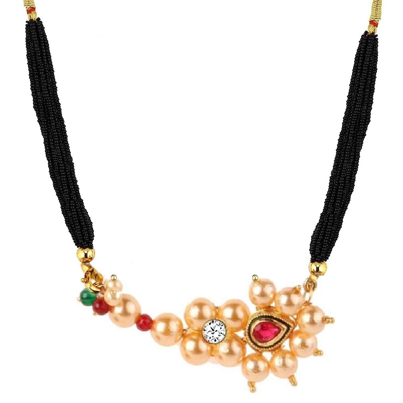 VAMA Fashions Maharashtrian Jewellery Marathi Nath Short Mangalsutra for Women Traditional (B081VKS5QG) Amazon Price History, Amazon Price Tracker