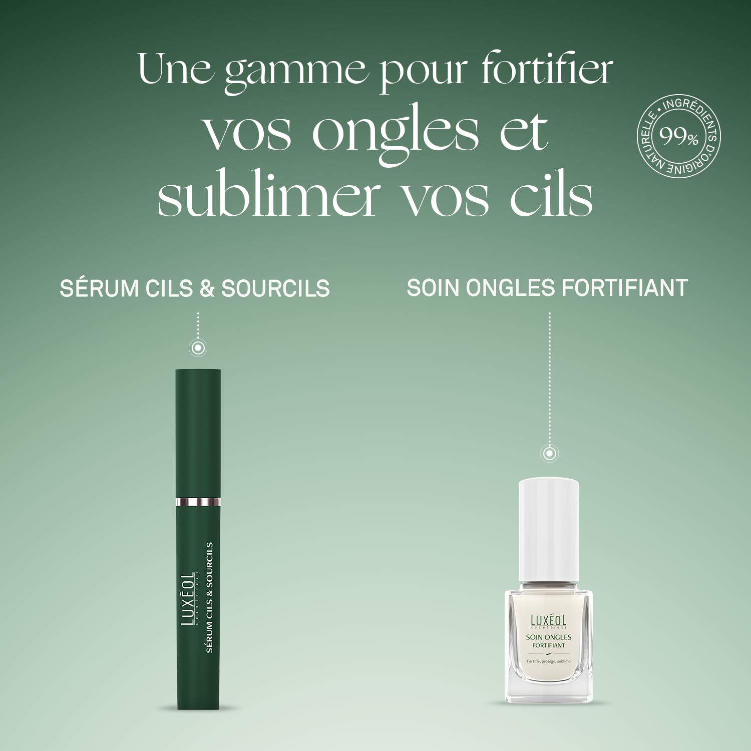 LUXÉOL - Sérum Cils & Sourcils - Double Action - Cils longs et volumineux, plus vite - Sourcils denses et définis - Cliniquement prouvé - 10 ml