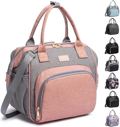 Vista 19 de MCBD Lonchera térmica para mujer, bolsa grande de 3 vías de transporte, mochila enfriadora reutilizable a prueba de fugas con correa ajustable