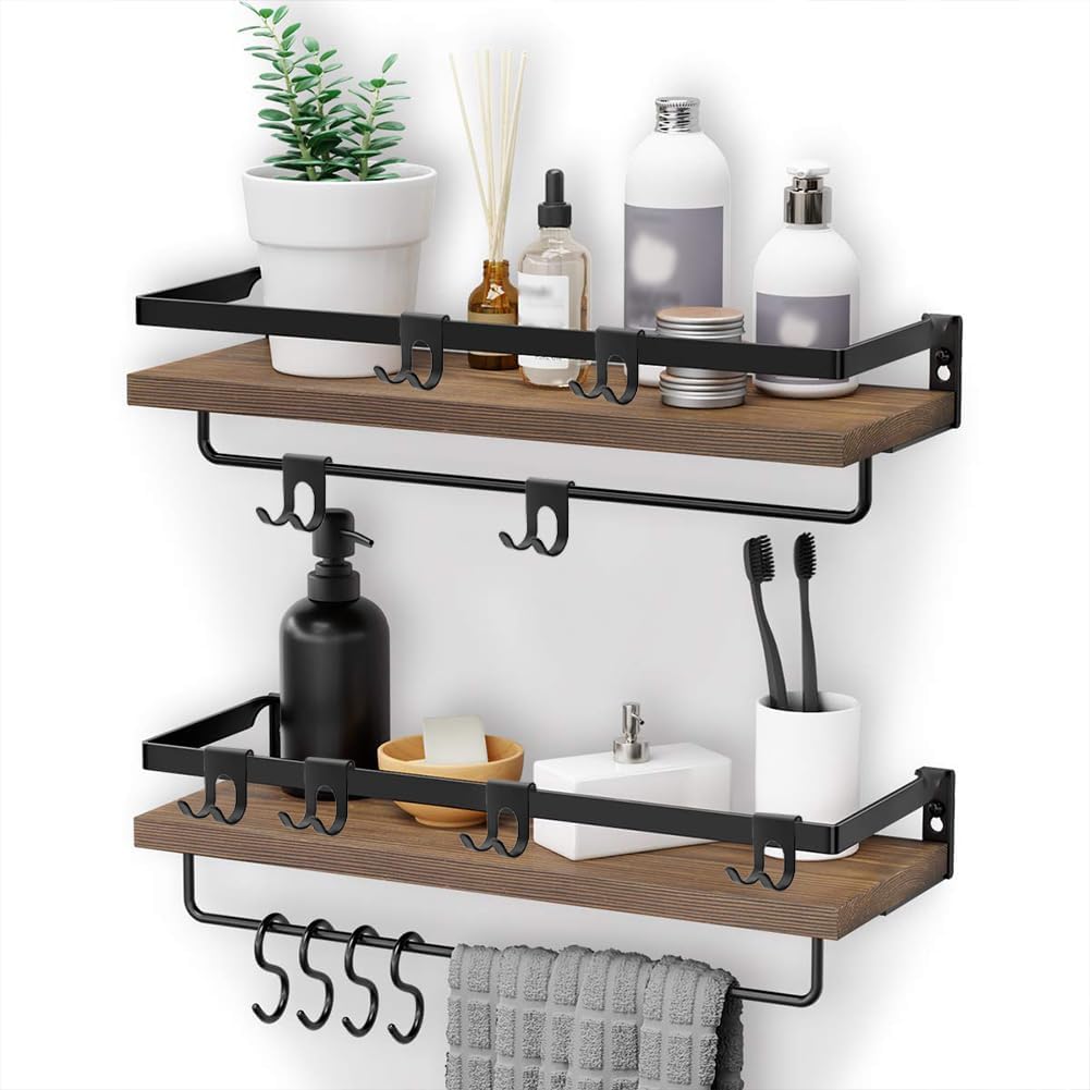 6 PACK Black Shower Caddy, Space Aluminum Towel Hooks, Shower Razor Hook & Truck Storage Hooks, for Bathing Suits, Robe Towel, Squeegee Loofah, Shaver image 3