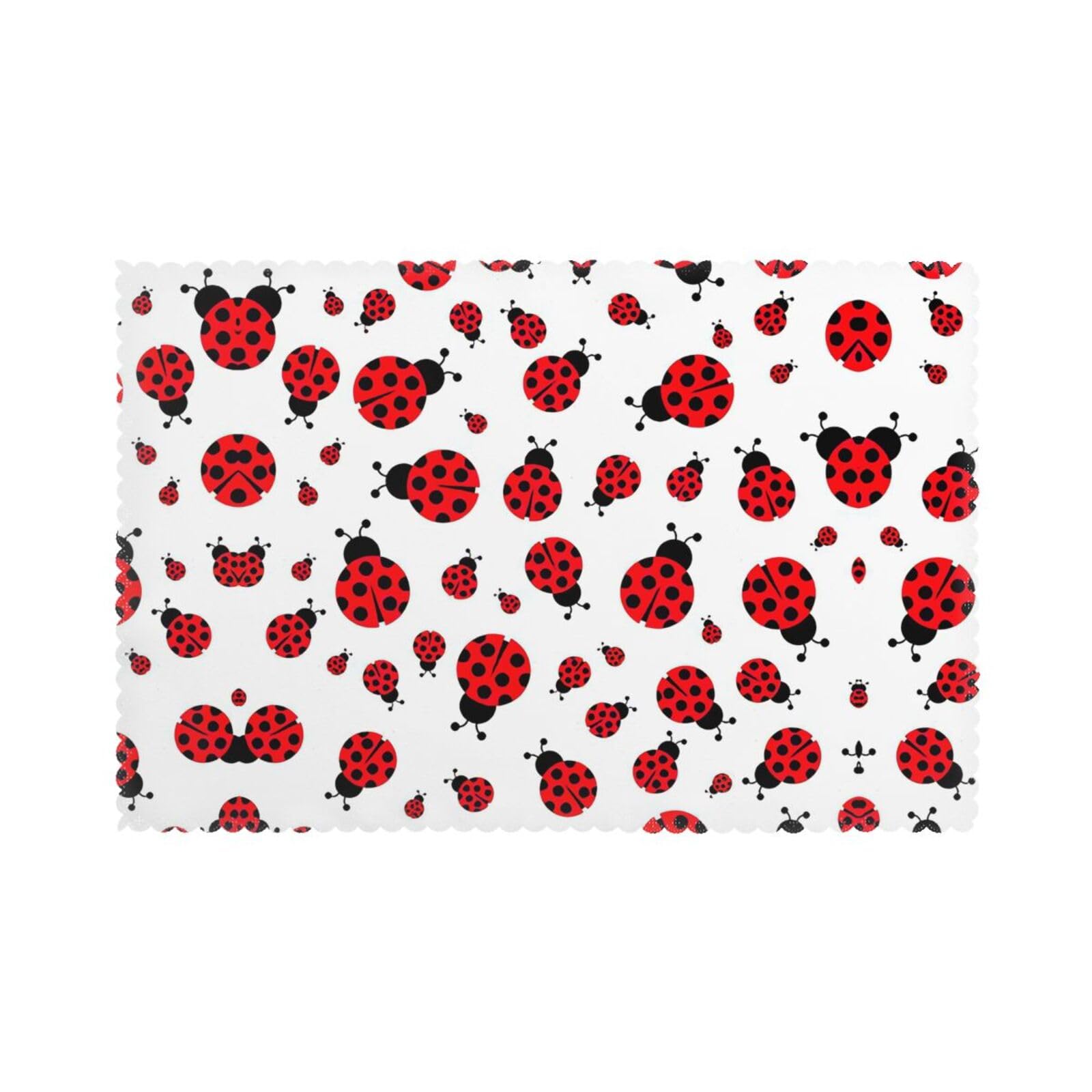 Sets de table de Noël coccinelle pour une décoration de repas festive