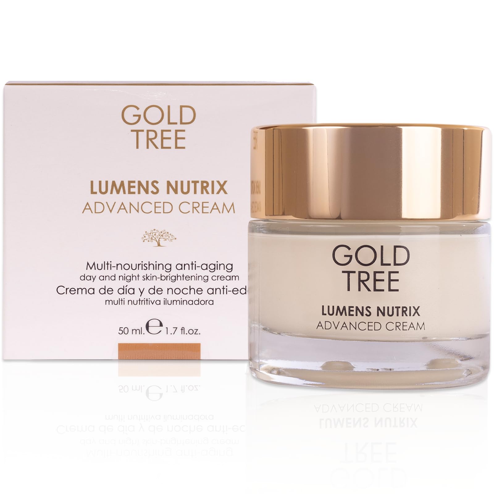 GOLD TREE Crema Antiedad con Acido Hialuronico Rápida Absorción 50ml. Crema Antiarrugas Mujer Premium. Crema Antiarrugas Hombre Nutre tu Piel. Crema Iluminadora Facial. Skincare. Crema Facial Mujer