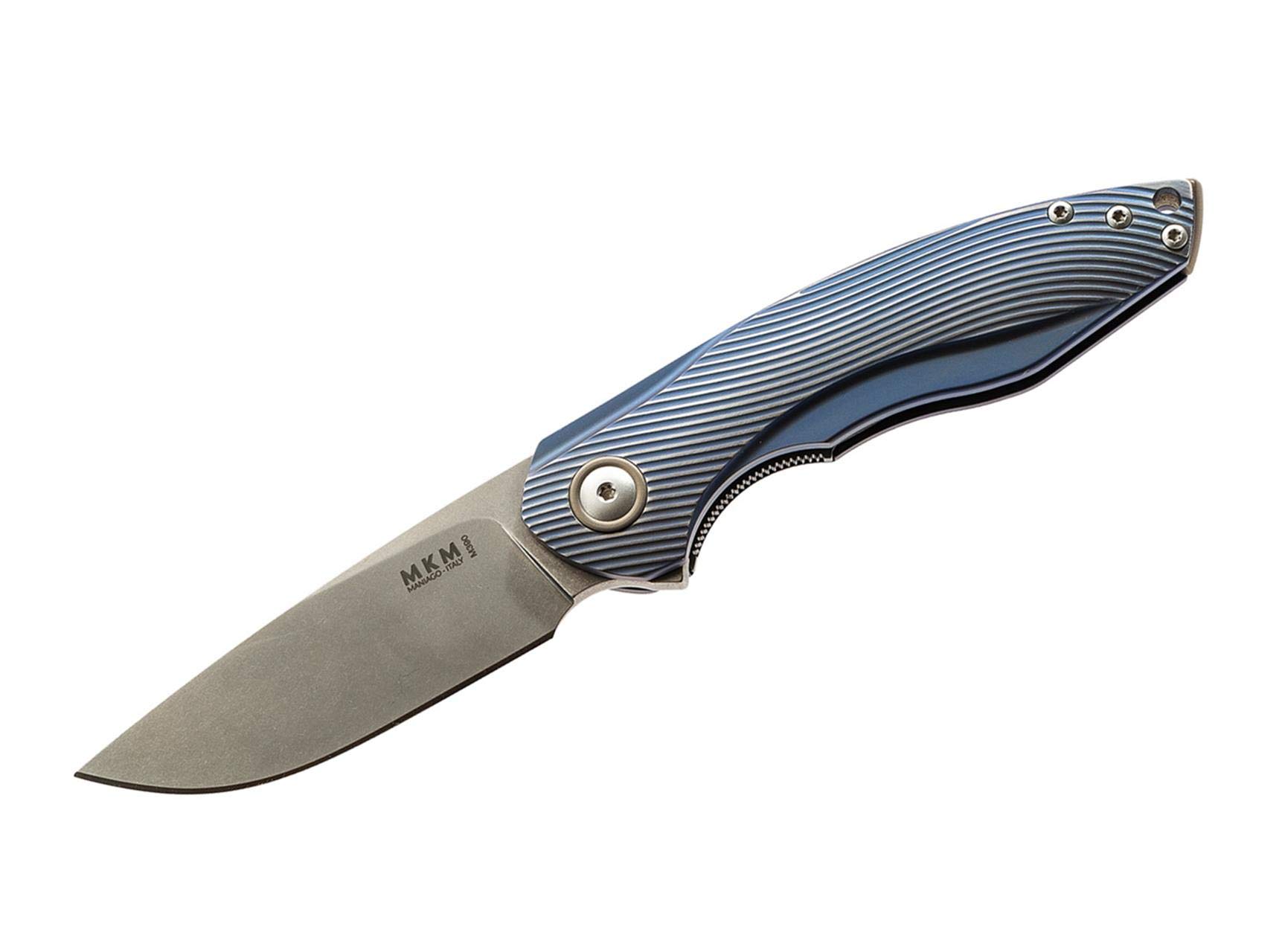 MKM Unisex – nóż kieszonkowy dla dorosłych, niebieski, 18,2 cm