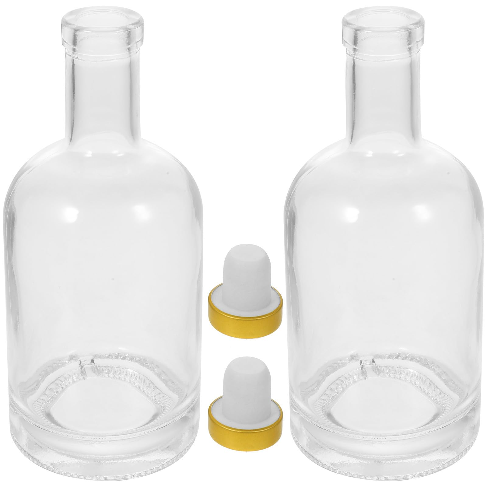 Evita derrames con la botella de licor GALPADA de apertura ancha y base firme, 2 piezas de 750ml