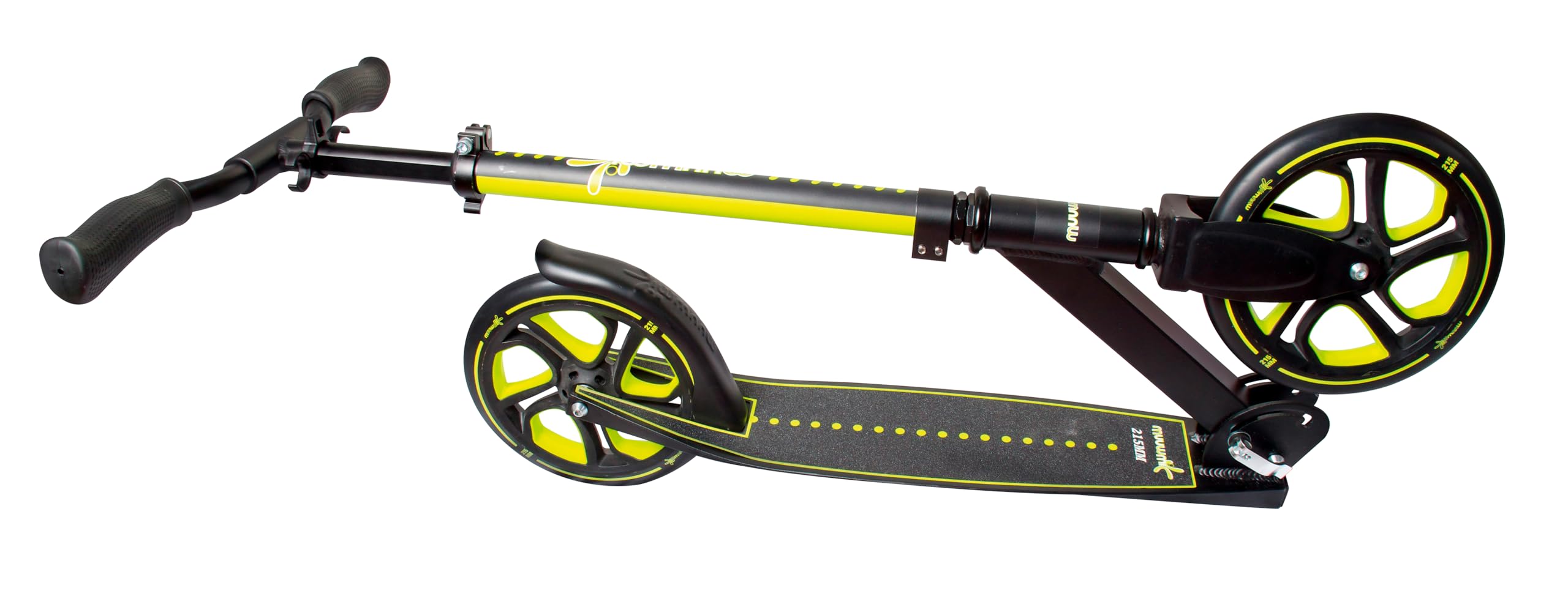muuwmi - Trottinette Pro en Aluminium - 215 mm - ABEC 7 - Homologuée GS - Hauteur réglable - Plateau XL - Guidon BMX