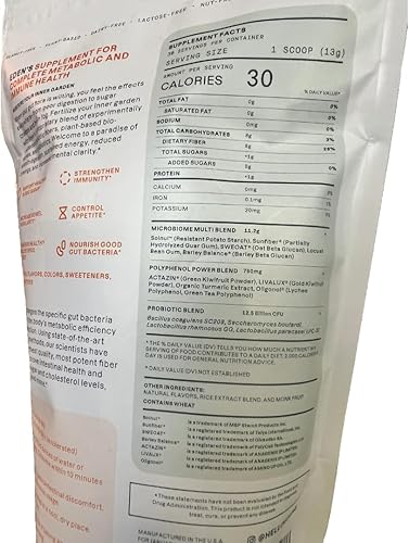 Miniatura 8 de Eden's Suplemento sinbiótico 3 en 1  Prebióticos, probióticos y suplemento de salud intestinal de polifenol