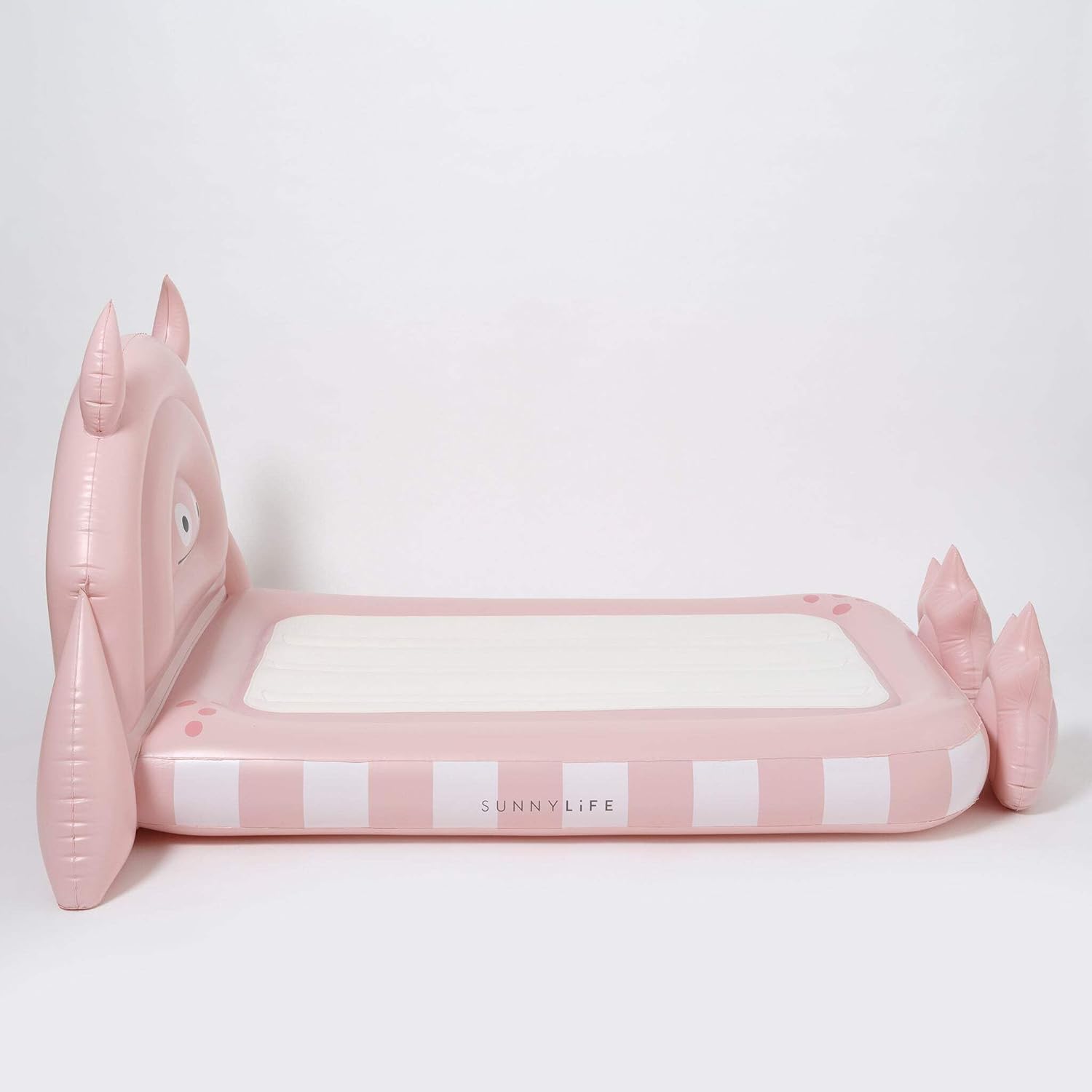 SUNNYLiFE Kids Inflatable Bed - Flocked Air Mattress for Toddlers, Durable Floor Bed for Camping & Sleepovers, 154lbs Capacity | Monster Pink