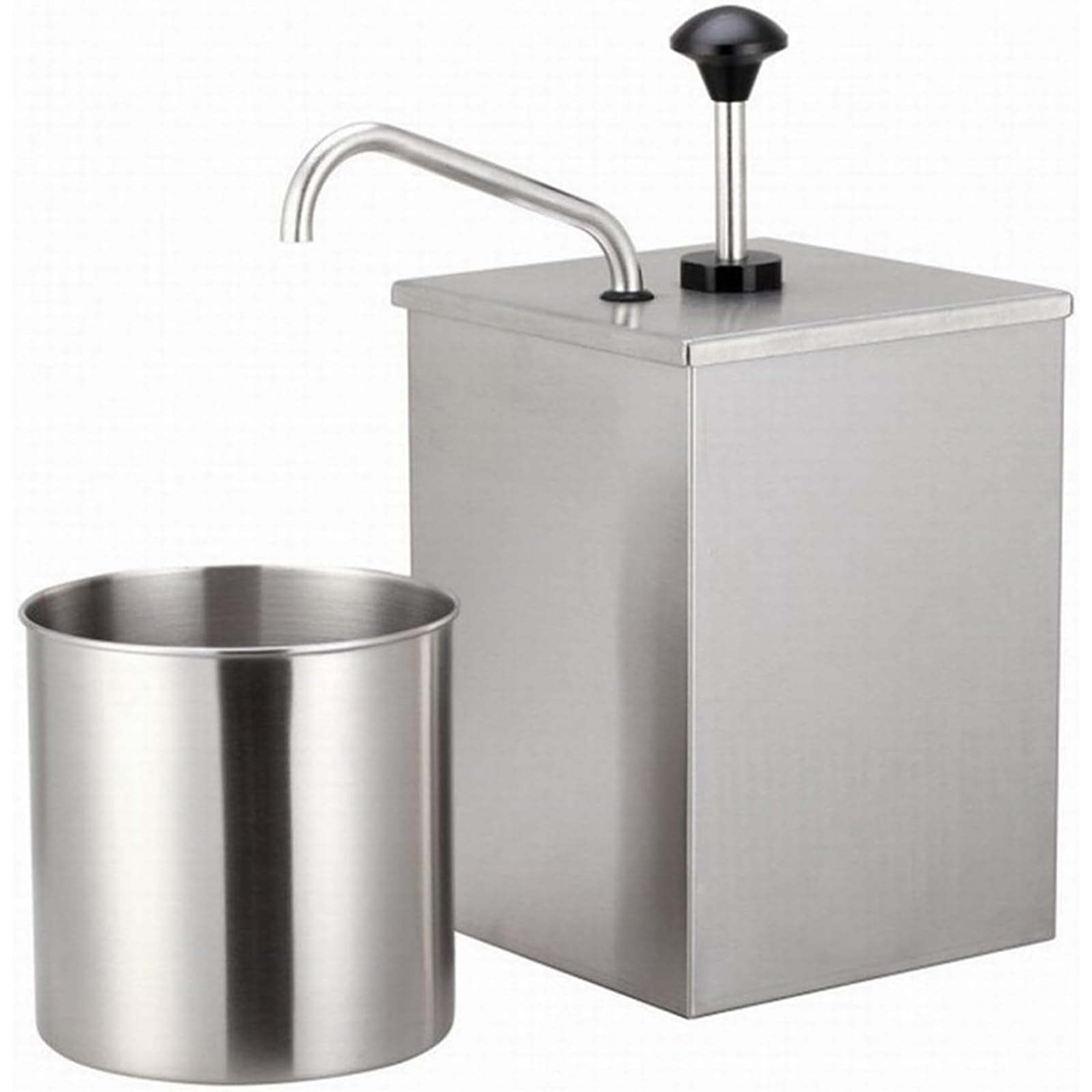 HDPPYY Stainless Steel Pump Sauce Dispenser, 3.6L Sauce Dispenser Pump, with Removable Tanks, for Salad Jam Seasoning Sauce Squeeze